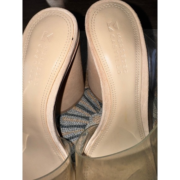 Mercedes Castillo Clear Bone High Heel Sandals Mules Size 8 - Picture 7 of 10